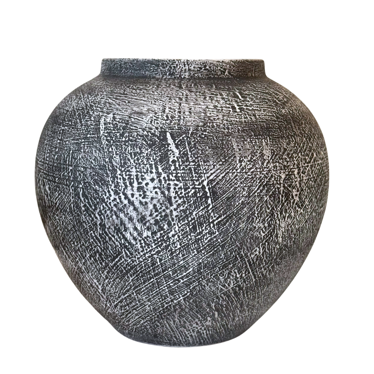 Florero Rustico Cerámica Gris 20 Cm